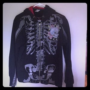Ed Hardy Skeleton Hoodie Size M
